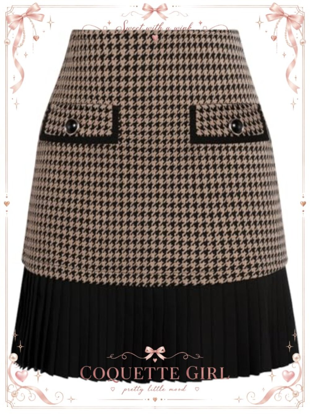Kate K High Waist Pleated A-Line Mini Skirt Polyester Blend